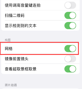 凉山苹果手机维修网点分享iPhone如何开启九宫格构图功能 