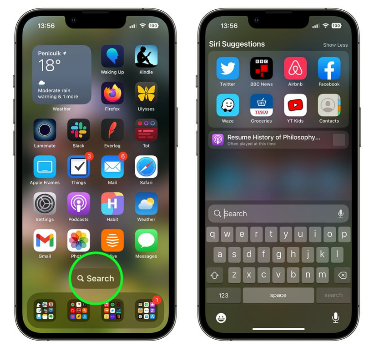 凉山苹果手机维修分享升级到 iOS 16 后，如何删除主屏幕上的搜索按钮 